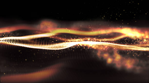 istock Futuristic Digital Gold Abstract Particles 968699386