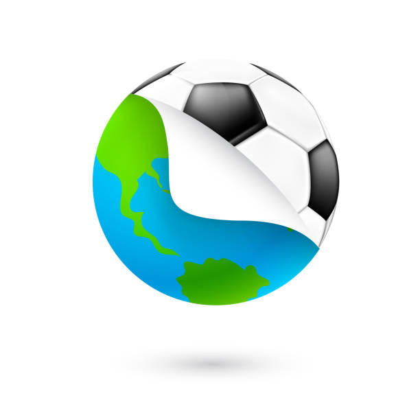 축구로 세계를 변경 합니다. 아이콘 디자인입니다. - soccer international team soccer concepts and ideas built structure stock illustrations