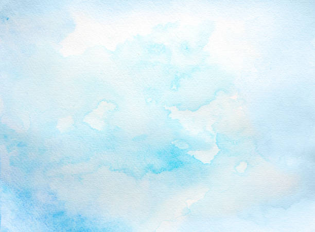 blue watercolor background - hand colored fotos imagens e fotografias de stock