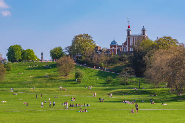 View of Greenwich park, a famous park and travel destination in London on April 20, 2018 in London