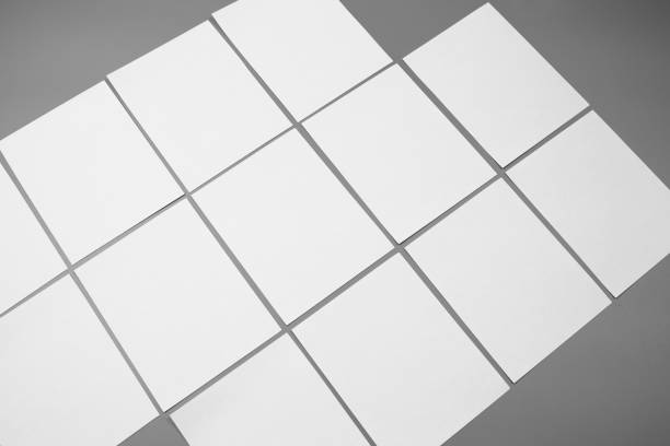 istock Blank portrait mock-up paper. brochure magazine isolated on gray, changeable background / white paper isolated on gray 968721992