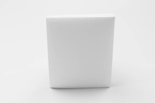 istock Blank portrait mock-up paper. brochure magazine isolated on gray, changeable background / white paper isolated on gray 968723820