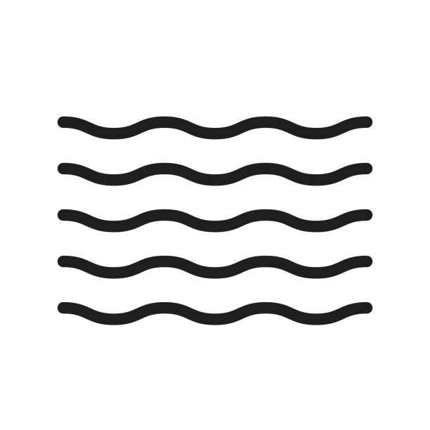 Water thin line icon. Summer waves illustration for ocean, river, sea, pool and liquids. Trendy minimal shape can be used as a icon, pattern, decoration vector eps10 wavy hair stock illustrations