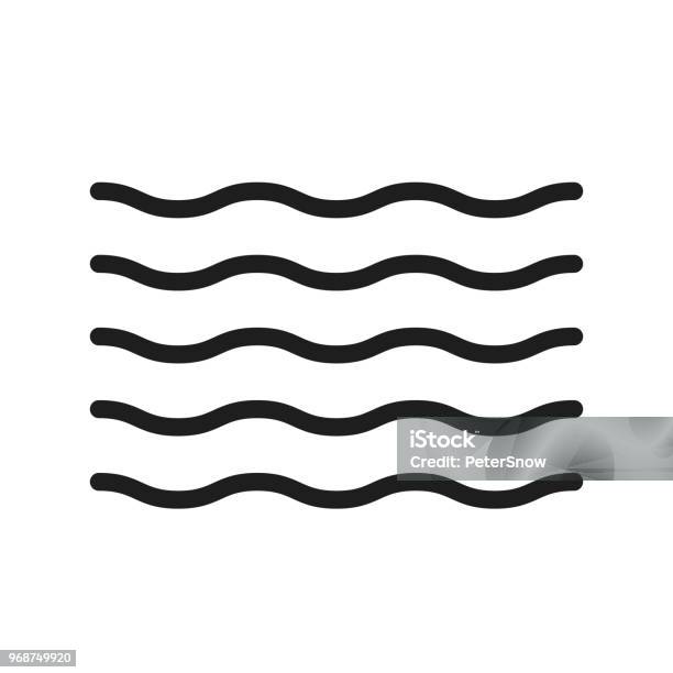 Water Thin Line Icon Summer Waves Illustration For Ocean River Sea Pool And Liquids Trendy Minimal Shape Can Be Used As A Icon Pattern Decoration Stock Illustration - Download Image Now