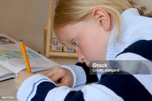 Learning Alphabet Stock Photo - Download Image Now - Adult Student, Alphabet, Blond Hair