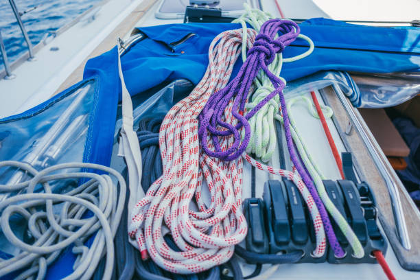 istock Ropes organised in a Cruising Sailing Boat 968771840