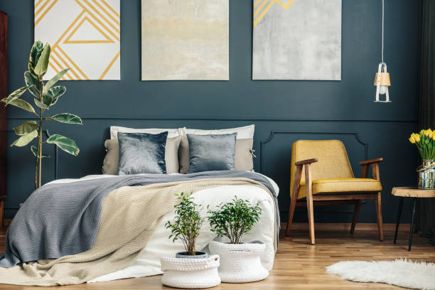 istock Vintage bedroom with retro chair 968781802