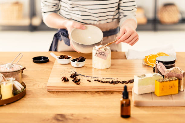 istock Woman preparing organic face cream 968781824