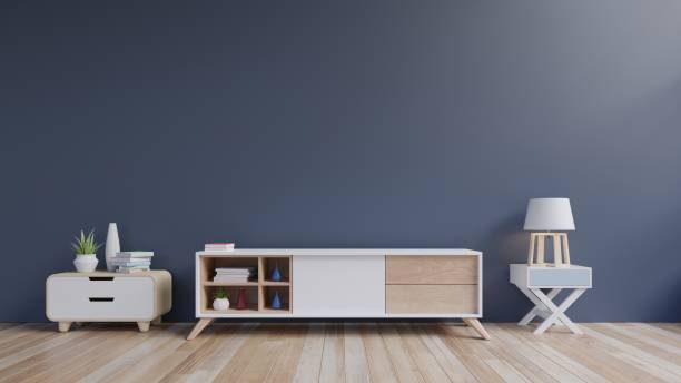 istock Tv cabinet in modern empty room 968785526