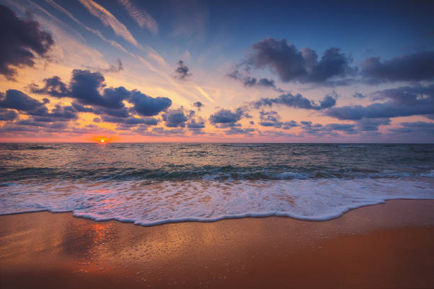 istock Beautiful cloudscape over the sea, sunrise shot 968785726