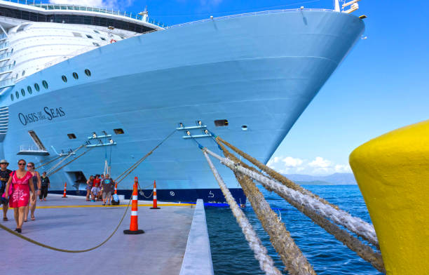 Royal Caribbean, Oasis of the Seas docked in Labadee, Haiti on May 1 2018 LABADEE, HAITI - MAY 01, 2018: Royal Caribbean, Oasis of the Seas docked in Labadee, Haiti on May 1 2018. The second largest passenger ship ever constructed behind sister ship Allure of the Seas. citadel haiti photos stock pictures, royalty-free photos & images