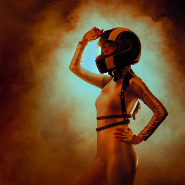 istock Female Astronaut Spatial Mission Sci-Fi Portrait 968785844