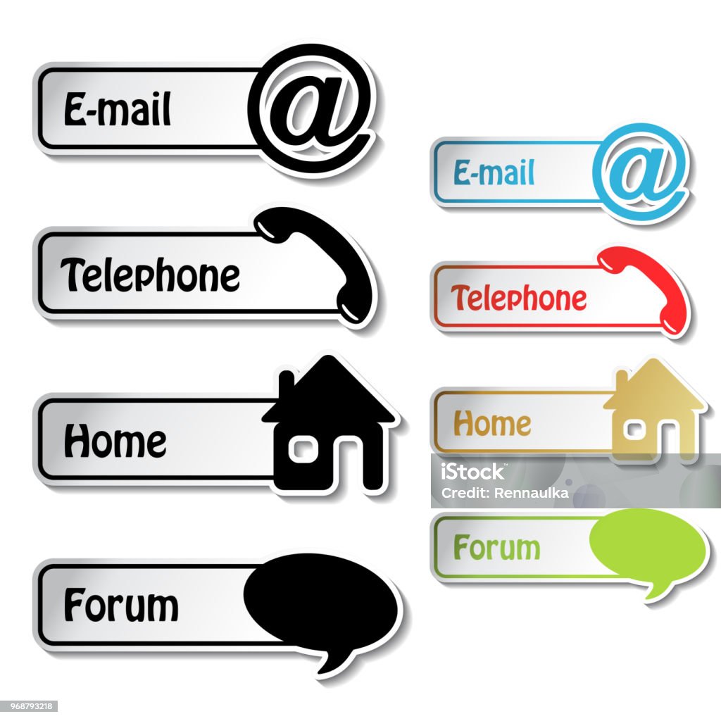 Linkbutton Label Vector Navigation Template For Web Buttons Arrows Labels On The White ...