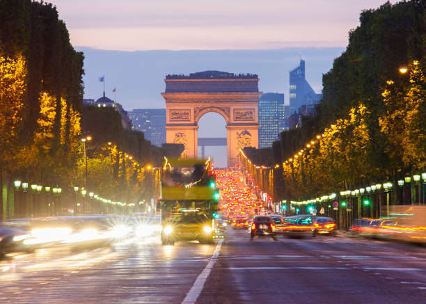 istock Paris city traffic on Champs Elysees 968795956