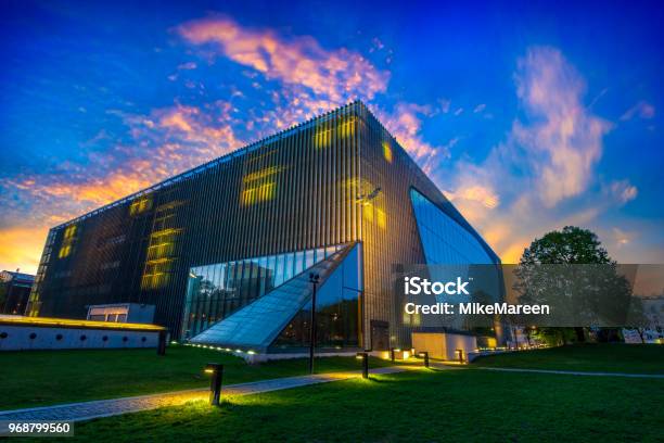 Poland Warsawapril 2018 Museum Of Polish Jews In Polin Illumination Included Stock Photo - Download Image Now