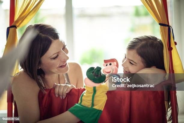 Performance In The Puppet Theater Stock Photo - Download Image Now - Puppet Show, Puppet, Child