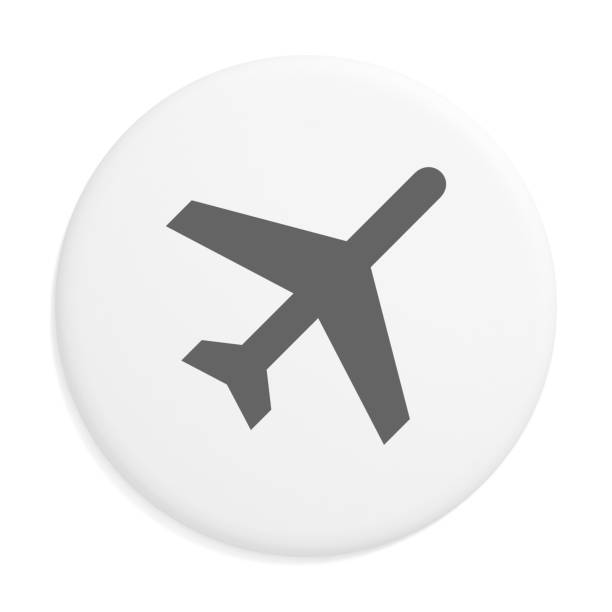 istock Travel airplane flight book online badge isolated 968808728