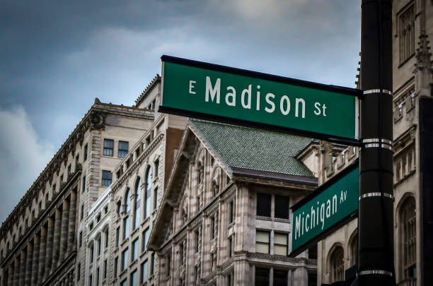 Michigan Ave and Madison St Sign