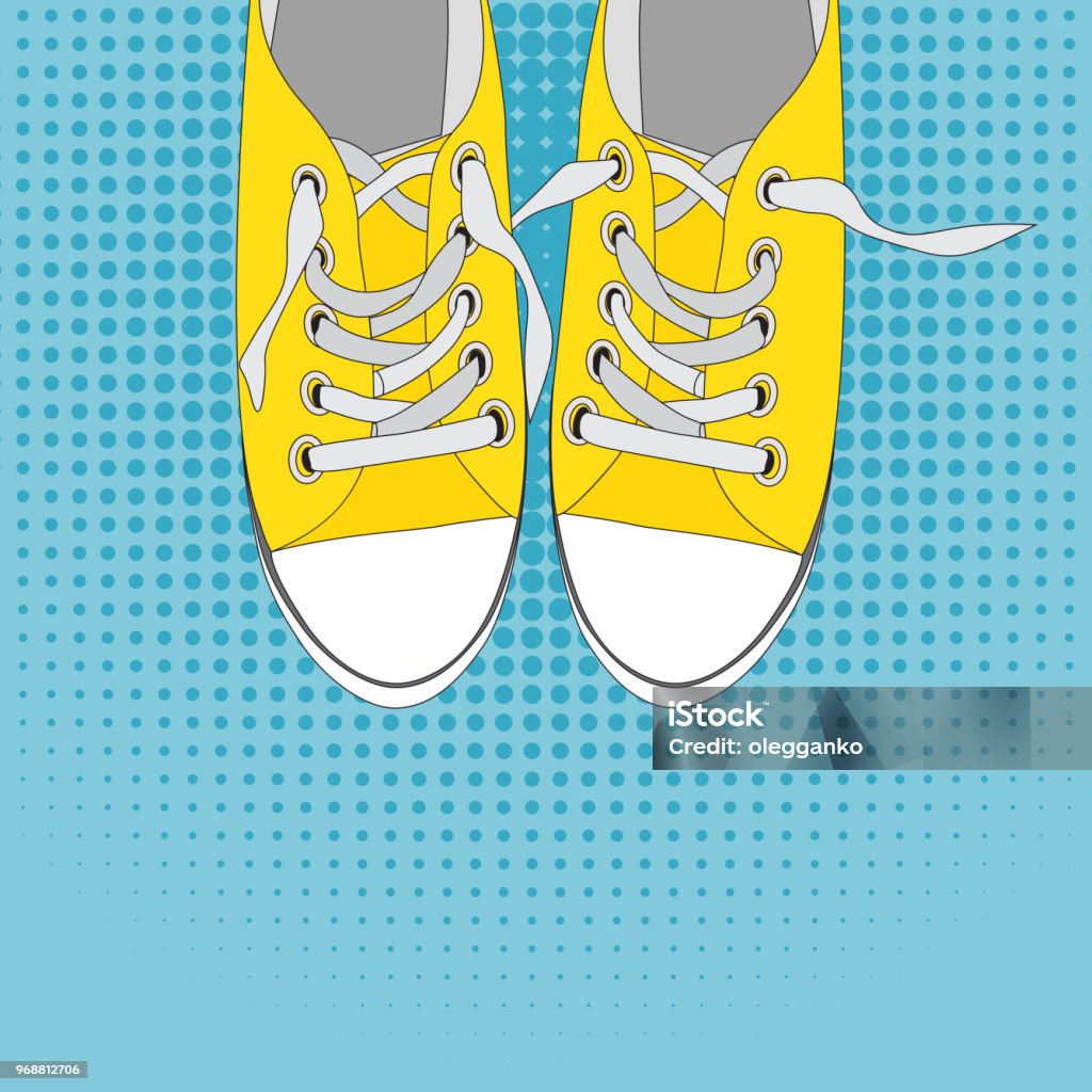 Đôi Giày Trên Nền Màu Trong Pop Art Style Vector Minh Họa Hình ...