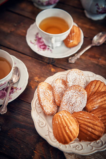 Homemade Madeleine Cakes served with Cup of Tea