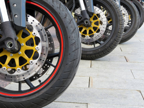 istock Row of motorcycles close-up 968830532