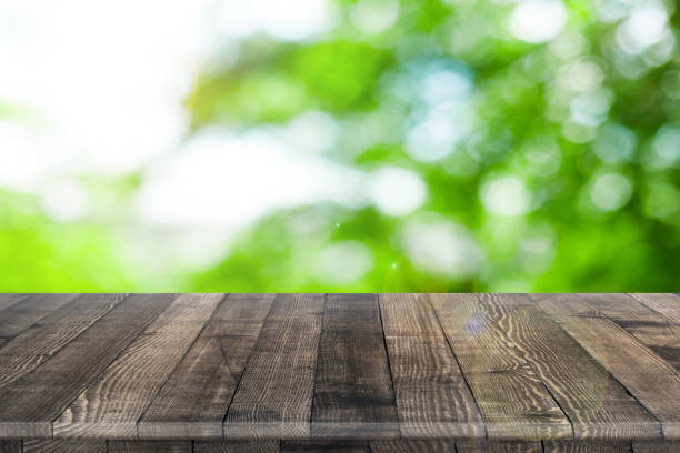 istock Wooden tabletop perspective for product placement 968833600
