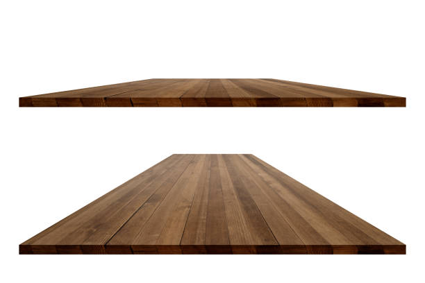 istock Wooden worktop surface with clipping mask 968837996