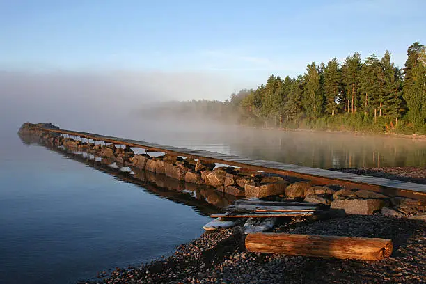 Photo of Footbridge in the first beams of light