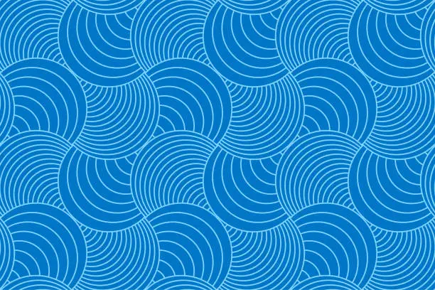 Vector illustration of Backgrounds pattern seamless geometric blue circle abstract and line vector design.