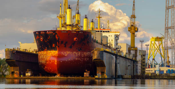 istock bulk carrier in the repair yard 968860514