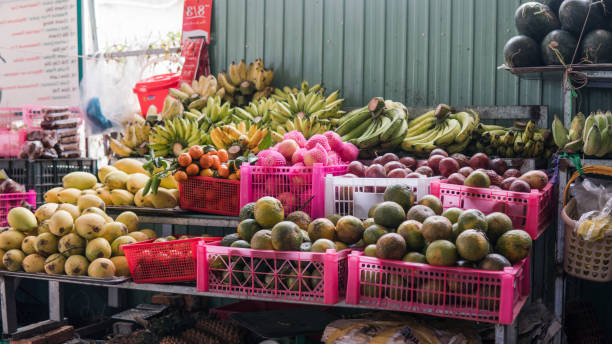 istock Fruit shop in Asia. General view 968867228