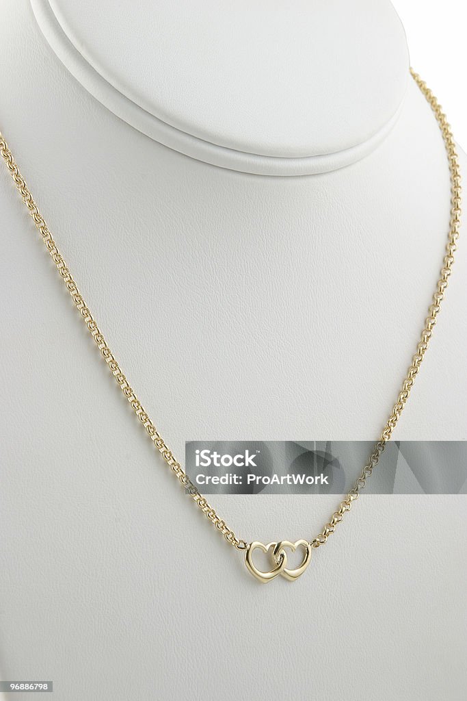 Coração colar dourado - Foto de stock de Amor royalty-free