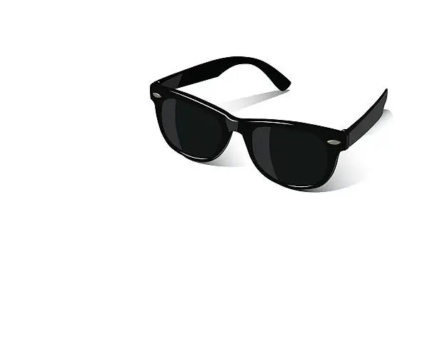 Vector illustration of Black sunglasses on a white background