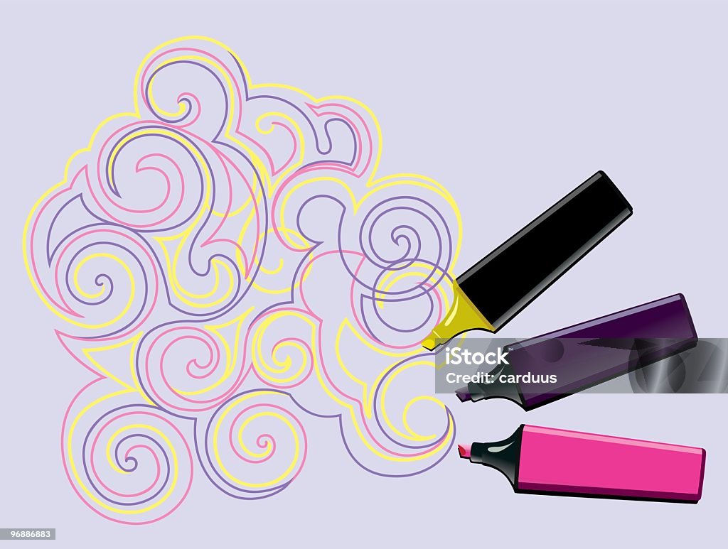 Three Color Marker Three Colored Markers Stock Illustration - Download Image Now - Color ...
