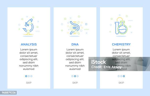 Icons Of Analysis Dna Chemistry Science Concept Web Elements Stock Illustration - Download Image Now