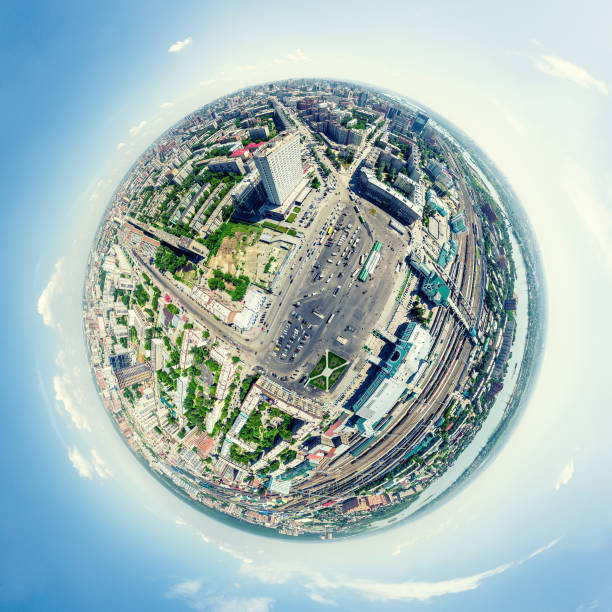 istock Aerial city view. Urban landscape. Copter shot. Panoramic image 968885274