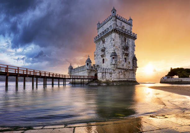 istock Lisbon, Belem tower at sunset, Lisboa - Portugal 968887190