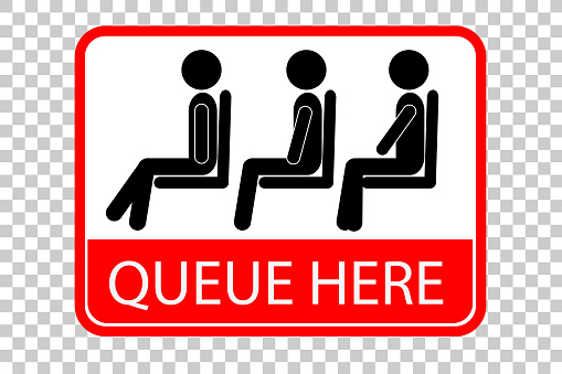 Queue Sign At Transparent Effect Background Stock Illustration ...