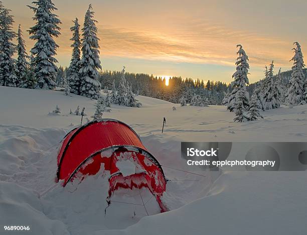 Der Inbegriff Von Wintercamping Stockfoto und mehr Bilder von Ast - Pflanzenbestandteil - Ast - Pflanzenbestandteil, Baum, Bedecken