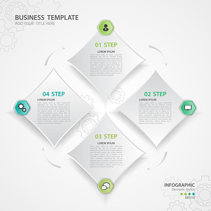 Infographic Elements Template Vector Diagram With 4 Steps Flow Chart