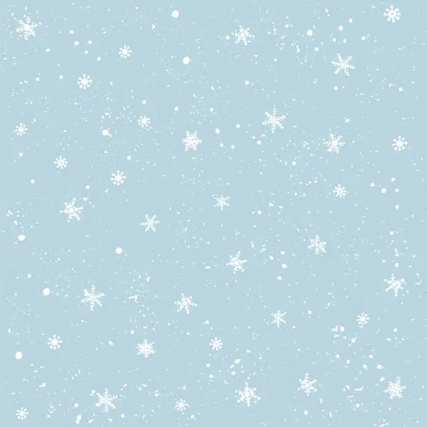 Vector illustration of Seamless pattern with snow and snowflakes. Christmas and New Year background.