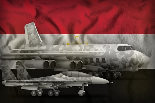 fighter, interceptor on the Switzerland flag background. 3d Illustration