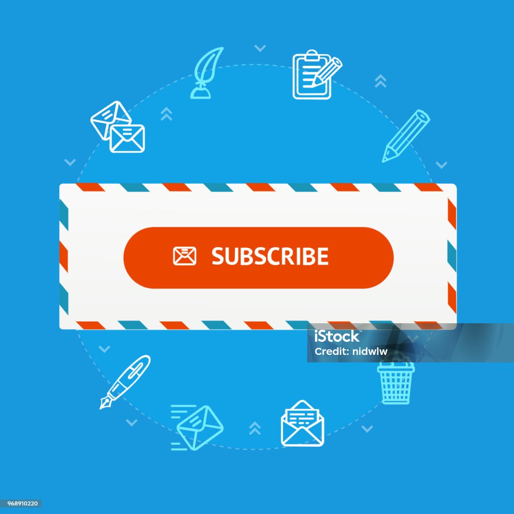 Subscrib In Mail Box Email Subscribe Form Vector Stock Illustration - Download Image Now ...