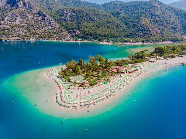 Oludeniz beach from Fethiye, Turkey. Beach. Aerial photo. Oludeniz beach from Fethiye, Turkey. Beach. Aerial photo. Dji mavic air. bodrum stock pictures, royalty-free photos & images