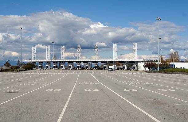 istock Toll Booths and Empty Parking area 96891093