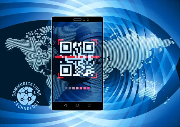 Vector illustration of Smart Phone, qr code