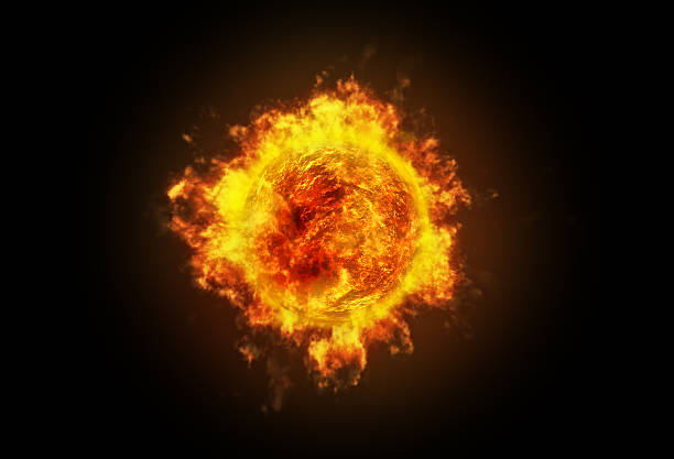 ativo sol - fireball big bang fire exploding - fotografias e filmes do acervo