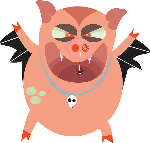 Vector illustration of Hallowe'en Hog