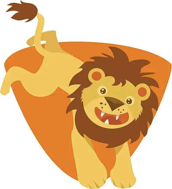 Vector illustration of Leaping Lion