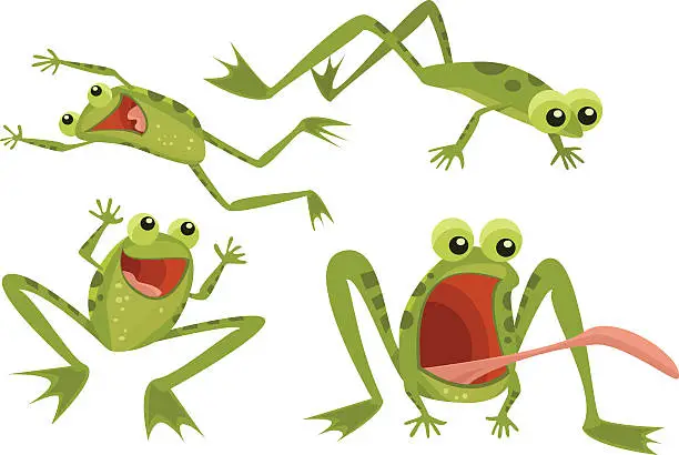 Vector illustration of Page of Frogs